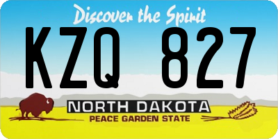 ND license plate KZQ827