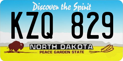 ND license plate KZQ829