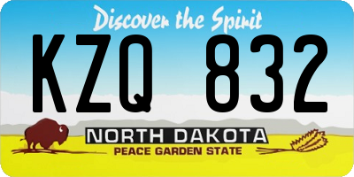 ND license plate KZQ832