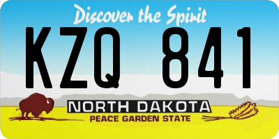 ND license plate KZQ841