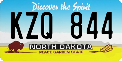 ND license plate KZQ844