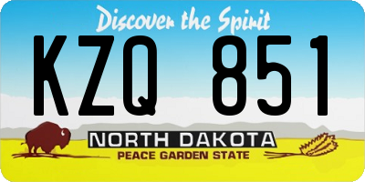 ND license plate KZQ851