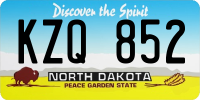 ND license plate KZQ852