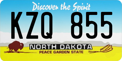 ND license plate KZQ855