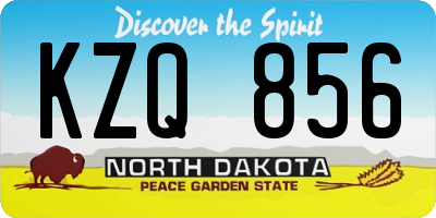 ND license plate KZQ856