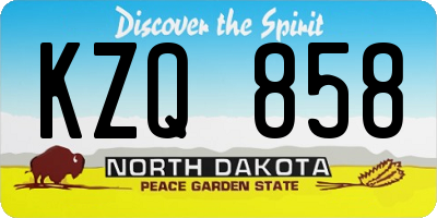 ND license plate KZQ858