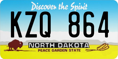 ND license plate KZQ864