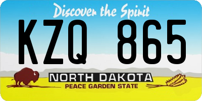 ND license plate KZQ865