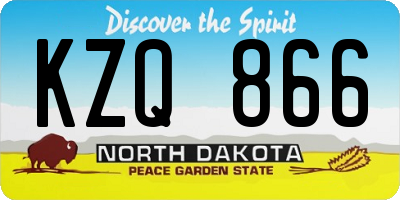 ND license plate KZQ866