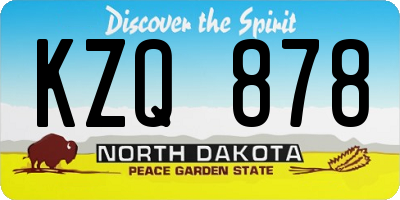 ND license plate KZQ878