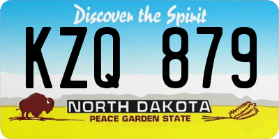 ND license plate KZQ879