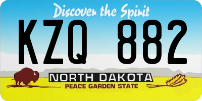 ND license plate KZQ882