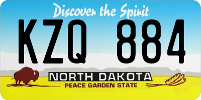 ND license plate KZQ884