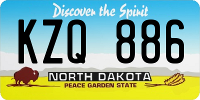 ND license plate KZQ886