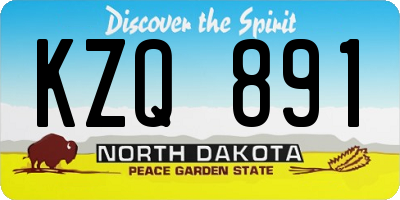 ND license plate KZQ891