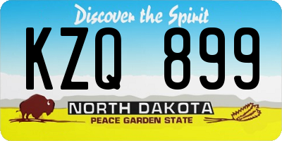 ND license plate KZQ899