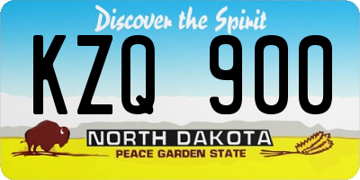 ND license plate KZQ900