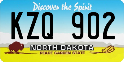 ND license plate KZQ902