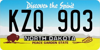 ND license plate KZQ903