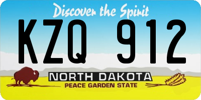 ND license plate KZQ912