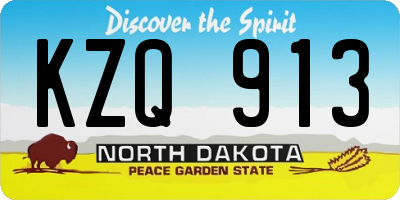 ND license plate KZQ913