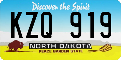 ND license plate KZQ919