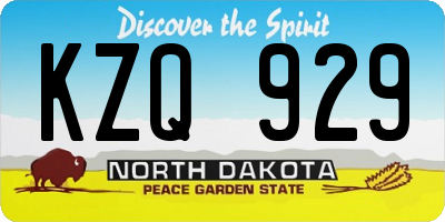 ND license plate KZQ929