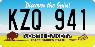 ND license plate KZQ941