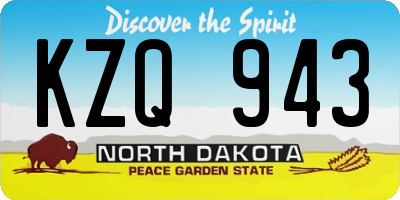 ND license plate KZQ943