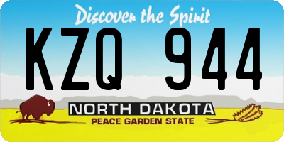 ND license plate KZQ944