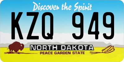 ND license plate KZQ949