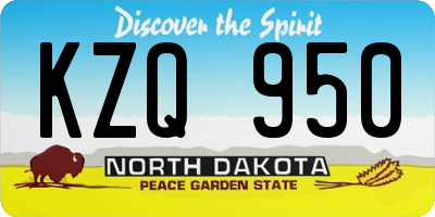 ND license plate KZQ950