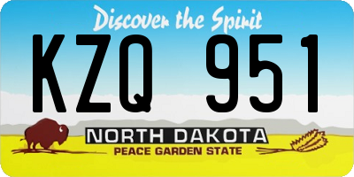 ND license plate KZQ951
