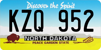 ND license plate KZQ952