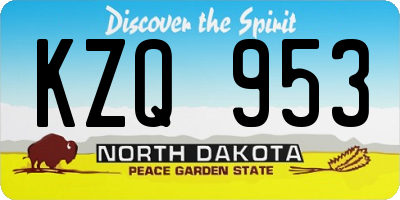 ND license plate KZQ953