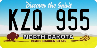 ND license plate KZQ955