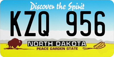 ND license plate KZQ956