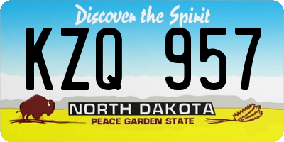 ND license plate KZQ957