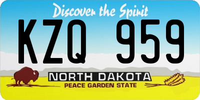 ND license plate KZQ959