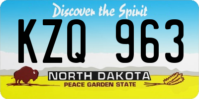 ND license plate KZQ963