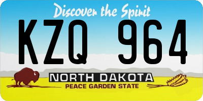 ND license plate KZQ964