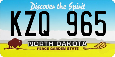 ND license plate KZQ965