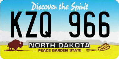 ND license plate KZQ966