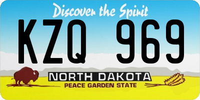 ND license plate KZQ969