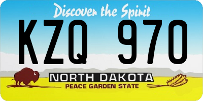 ND license plate KZQ970