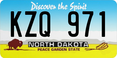 ND license plate KZQ971