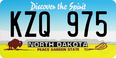 ND license plate KZQ975