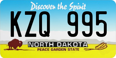 ND license plate KZQ995