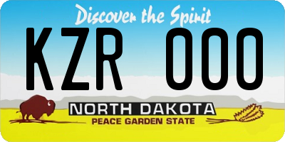 ND license plate KZR000