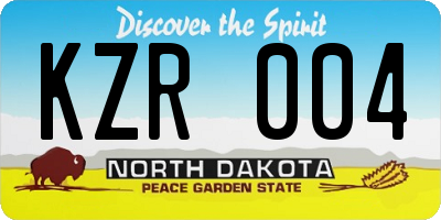 ND license plate KZR004